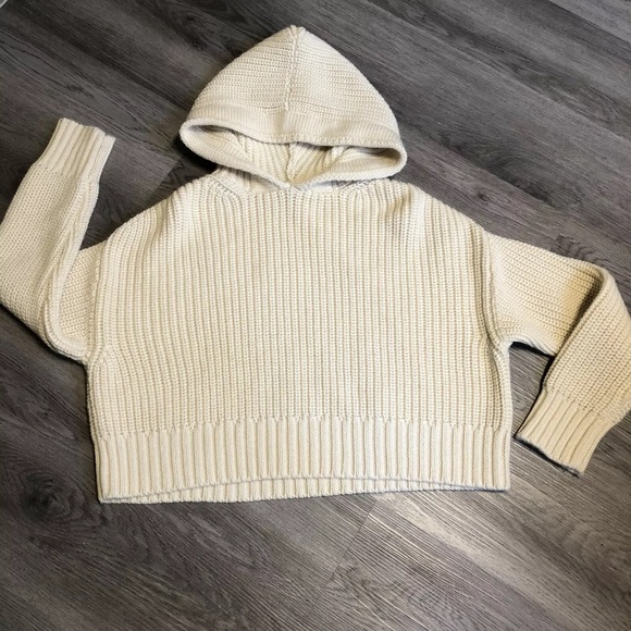 Zara Tops - Limited Edition ZARA x SRPLS collaboration knit sweater hoodie Ivory Sz M?